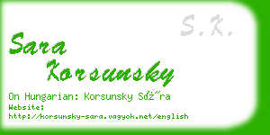 sara korsunsky business card